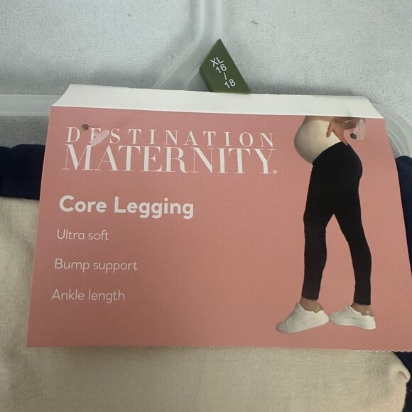 Destination Maternity Core Legging Bump Support Ultra Soft Ankle Length XL Peaco - Picture 2 of 6